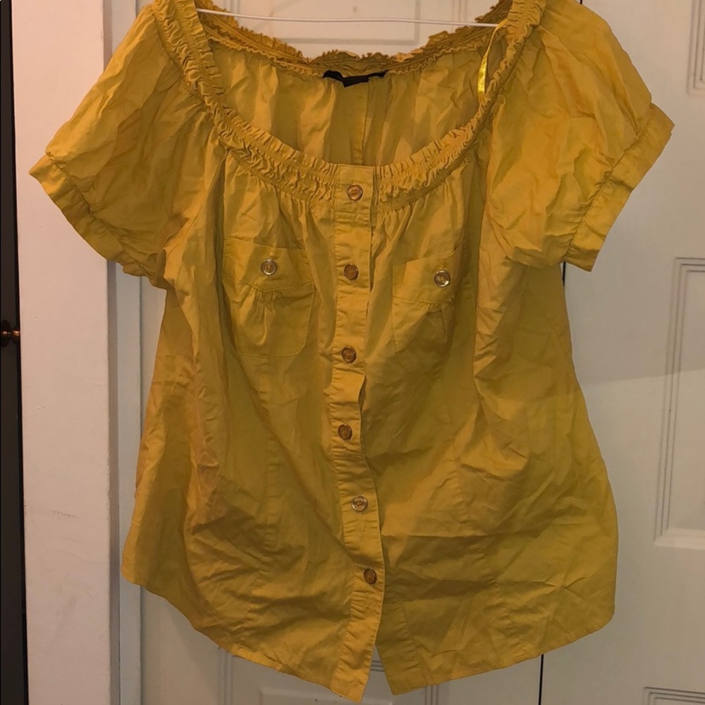 Ashley Stewart Short Sleeve Button Up Blouse